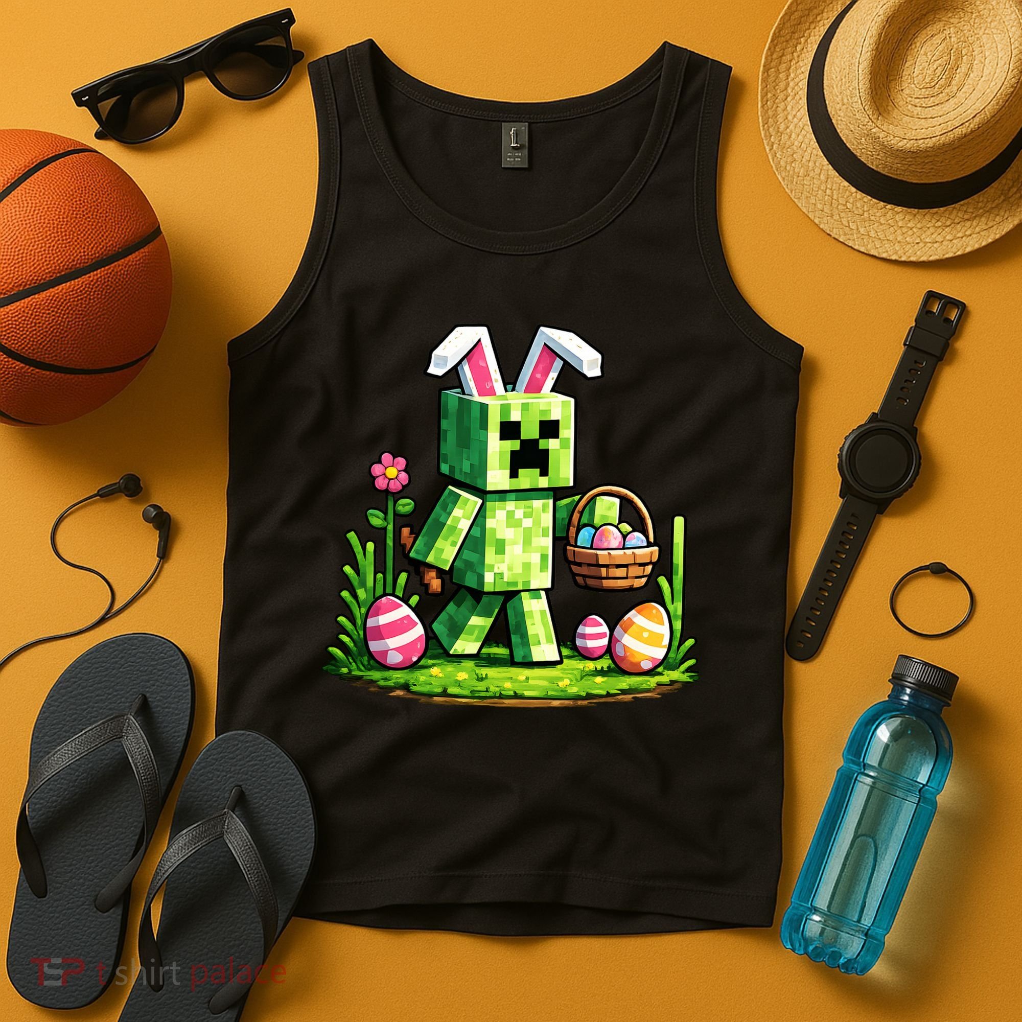 Egg Hunting Gamer Easter Pixel Bunny  Tank Top