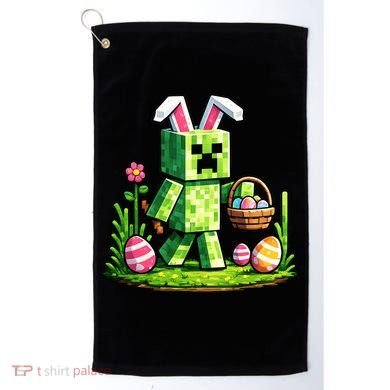 Egg Hunting Gamer Easter Pixel Bunny  Golf Towel