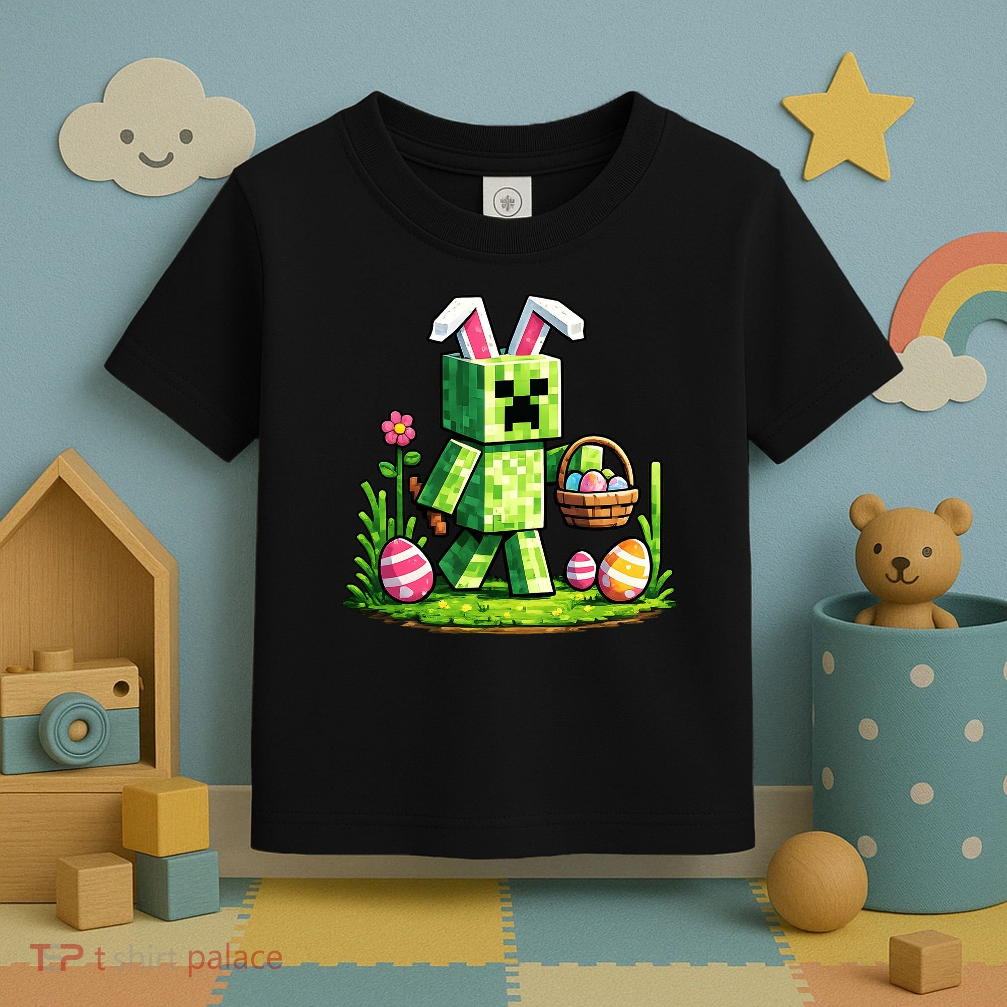 Egg Hunting Gamer Easter Pixel Bunny  Toddler T-Shirt