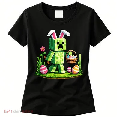 Egg Hunting Gamer Easter Pixel Bunny  Women's T-Shirt