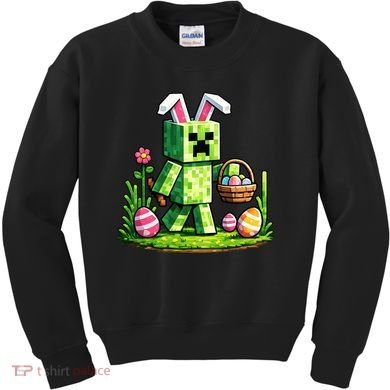 Egg Hunting Gamer Easter Pixel Bunny  Kids Sweatshirt