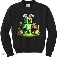 Egg Hunting Gamer Easter Pixel Bunny  Kids Sweatshirt thumb 0