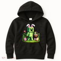 Egg Hunting Gamer Easter Pixel Bunny  Kids Hoodie thumb 0