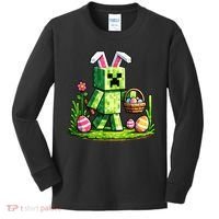 Egg Hunting Gamer Easter Pixel Bunny  Kids Long Sleeve Shirt thumb 0