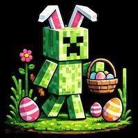 Egg Hunting Gamer Easter Pixel Bunny  Tote Bag thumb 4