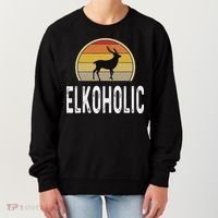 Elk Hunter Gifts Funny Elk Hunting Elkoholic Retro Women's Sweatshirt thumb 0