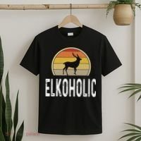 Elk Hunter Gifts Funny Elk Hunting Elkoholic Retro T-Shirt thumb 2