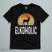 Elk Hunter Gifts Funny Elk Hunting Elkoholic Retro T-Shirt thumb 5
