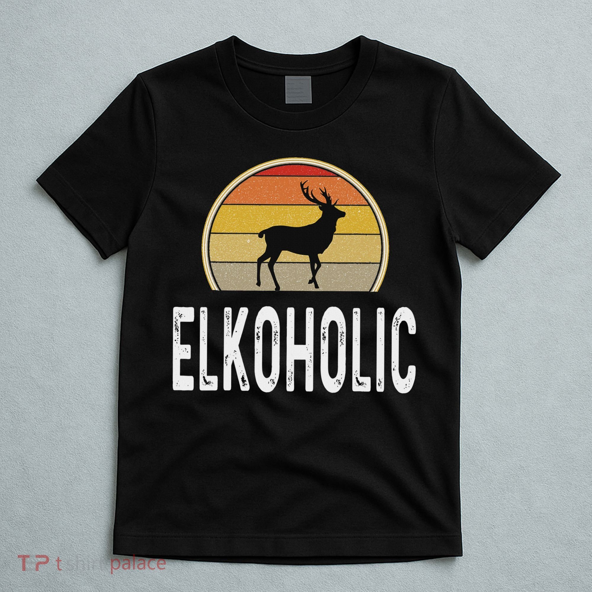 Elk Hunter Gifts Funny Elk Hunting Elkoholic Retro T-Shirt