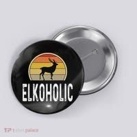 Elk Hunter Gifts Funny Elk Hunting Elkoholic Retro Button thumb 0