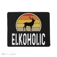 Elk Hunter Gifts Funny Elk Hunting Elkoholic Retro Mousepad thumb 0