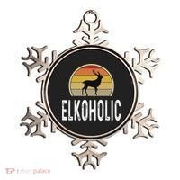Elk Hunter Gifts Funny Elk Hunting Elkoholic Retro Ornament thumb 0