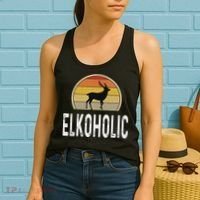 Elk Hunter Gifts Funny Elk Hunting Elkoholic Retro Women's Tank Top thumb 2