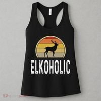 Elk Hunter Gifts Funny Elk Hunting Elkoholic Retro Women's Tank Top thumb 3