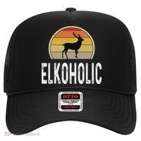 Elk Hunter Gifts Funny Elk Hunting Elkoholic Retro Hat thumb 0