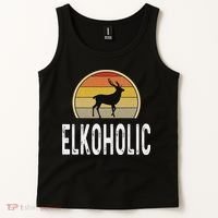 Elk Hunter Gifts Funny Elk Hunting Elkoholic Retro Tank Top thumb 2