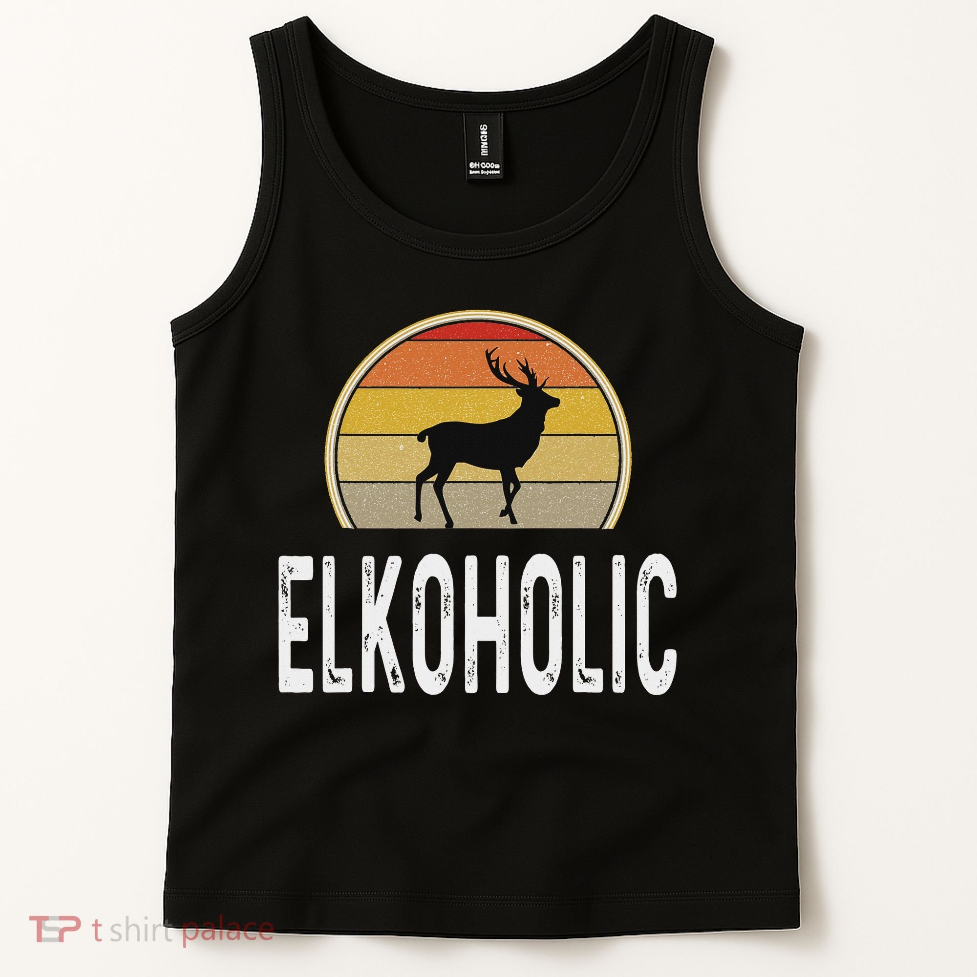 Elk Hunter Gifts Funny Elk Hunting Elkoholic Retro Tank Top