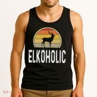 Elk Hunter Gifts Funny Elk Hunting Elkoholic Retro Tank Top thumb 3