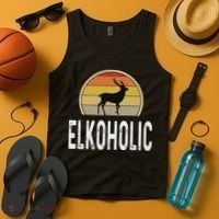 Elk Hunter Gifts Funny Elk Hunting Elkoholic Retro Tank Top thumb 4