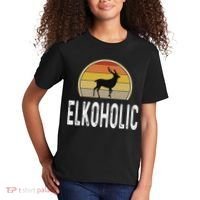 Elk Hunter Gifts Funny Elk Hunting Elkoholic Retro Kids T-Shirt thumb 2