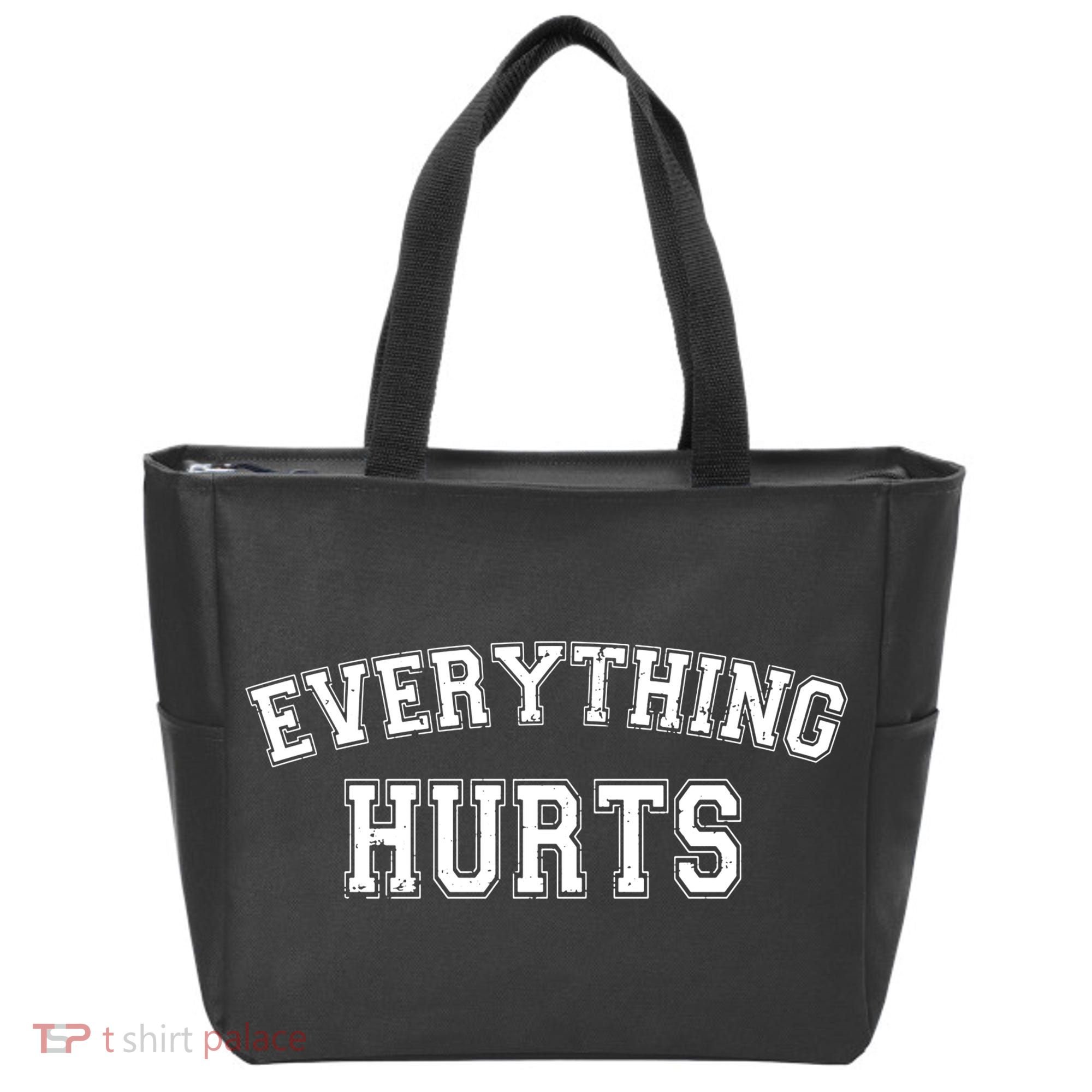 Everything Hurts Gym Workout Funny Tote Bag