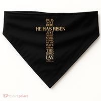 Easter He Has Risen Scripture Cross Matthew 28 6 USA-Made Doggie Bandana thumb 0
