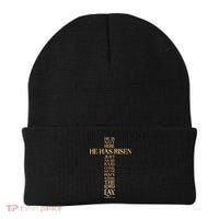 Easter He Has Risen Scripture Cross Matthew 28 6 Beanie thumb 0
