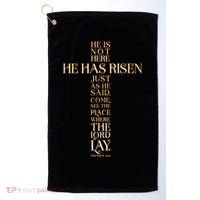 Easter He Has Risen Scripture Cross Matthew 28 6 Golf Towel thumb 0