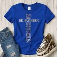 Easter He Has Risen Scripture Cross Matthew 28 6 Women's T-Shirt thumb 3