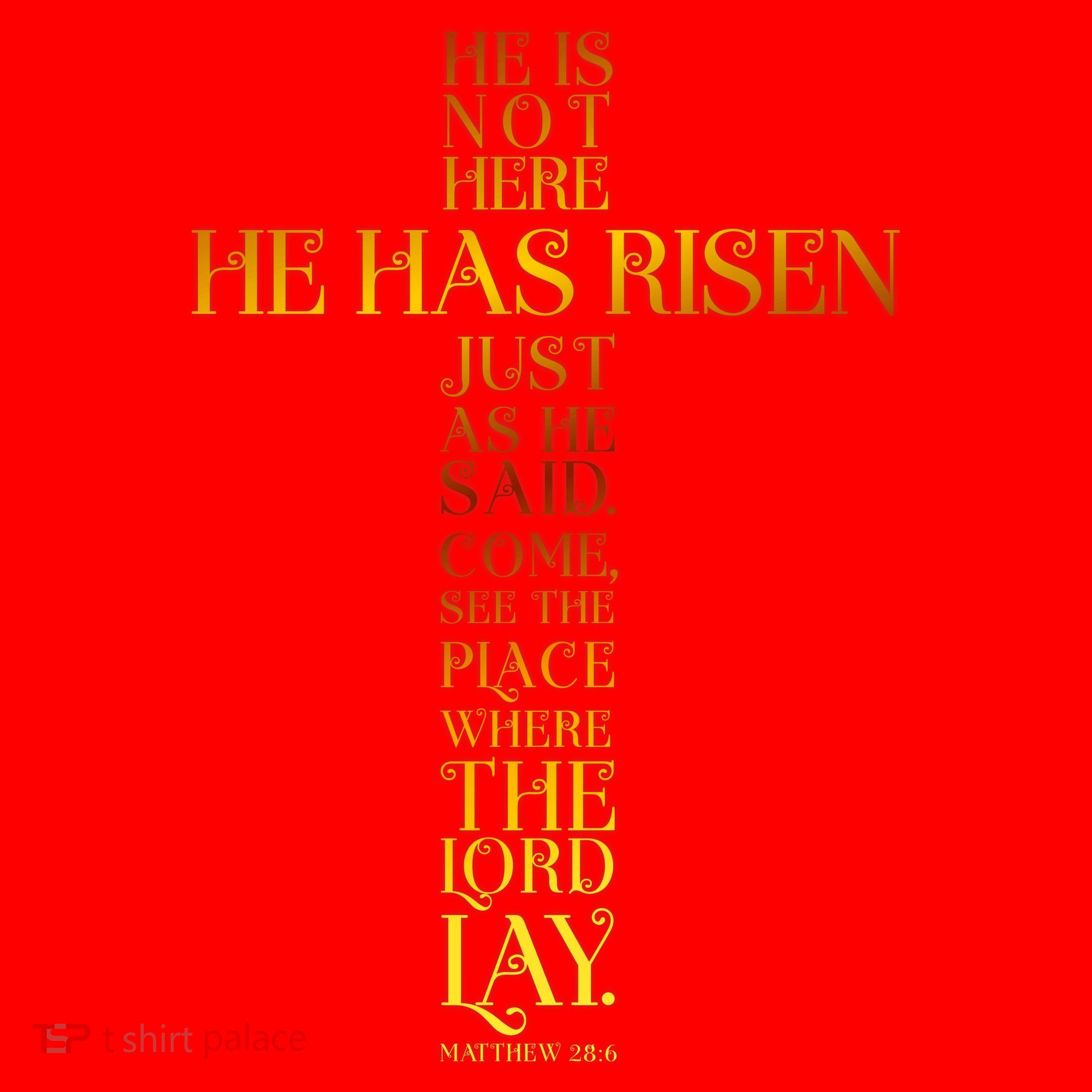 Easter He Has Risen Scripture Cross Matthew 28 6 Santa Hat