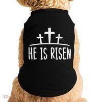 Easter He Is Risen Cross Religious Christian Doggie Tank thumb 0