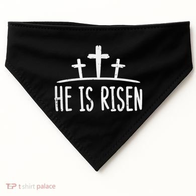 Easter He Is Risen Cross Religious Christian USA-Made Doggie Bandana