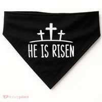 Easter He Is Risen Cross Religious Christian USA-Made Doggie Bandana thumb 0