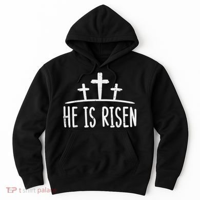 Easter He Is Risen Cross Religious Christian Hoodie
