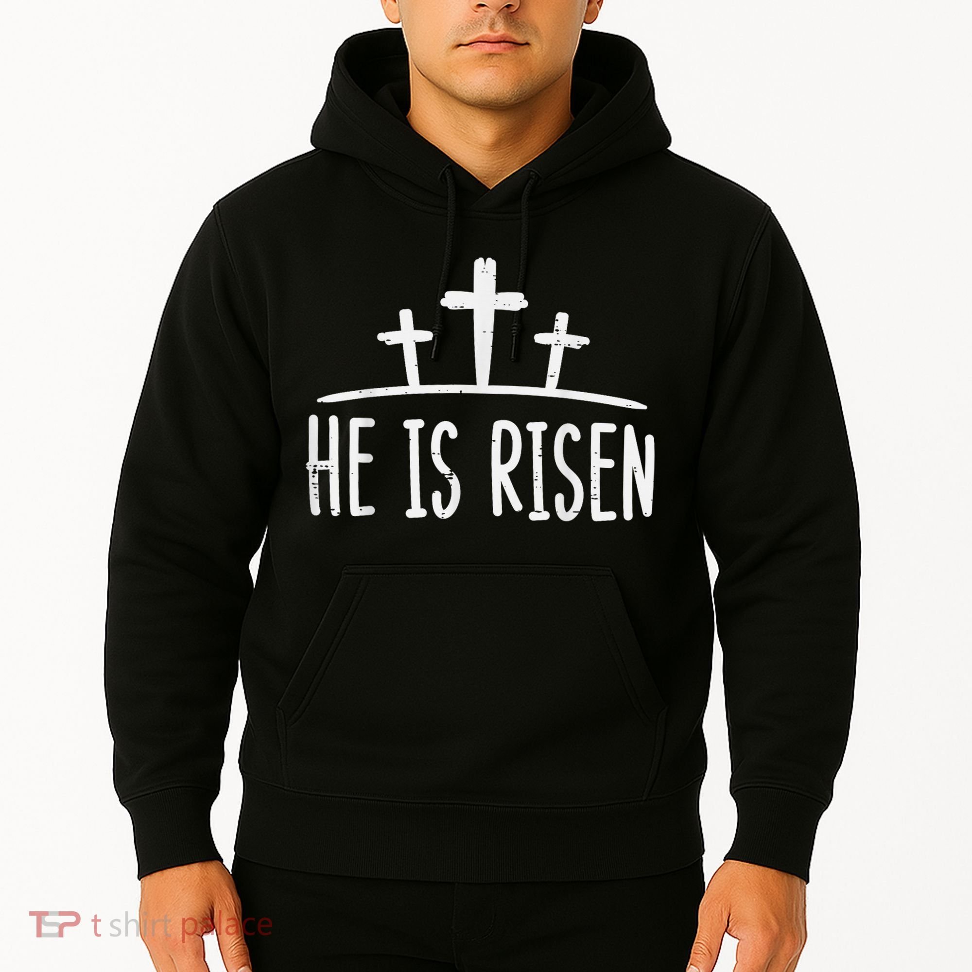 Easter He Is Risen Cross Religious Christian Hoodie
