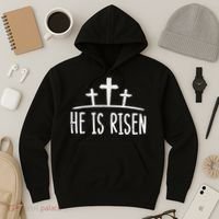 Easter He Is Risen Cross Religious Christian Hoodie thumb 3