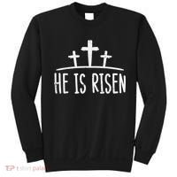 Easter He Is Risen Cross Religious Christian Sweatshirt thumb 0