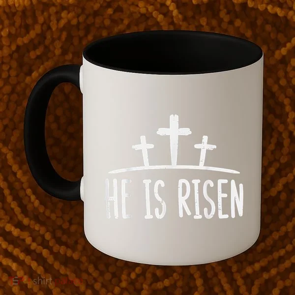 Easter He Is Risen Cross Religious Christian Coffee Mug
