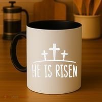 Easter He Is Risen Cross Religious Christian Coffee Mug thumb 4