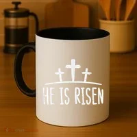 Easter He Is Risen Cross Religious Christian Coffee Mug thumb 4