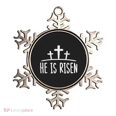 Easter He Is Risen Cross Religious Christian Ornament