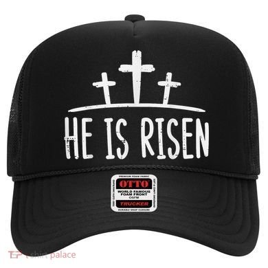 Easter He Is Risen Cross Religious Christian Hat