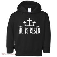 Easter He Is Risen Cross Religious Christian Toddler Hoodie thumb 0