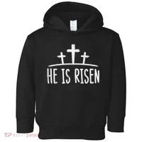 Easter He Is Risen Cross Religious Christian Toddler Hoodie thumb 0