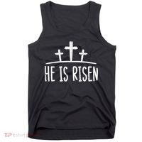 Easter He Is Risen Cross Religious Christian Tank Top thumb 0