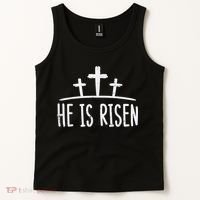 Easter He Is Risen Cross Religious Christian Tank Top thumb 2