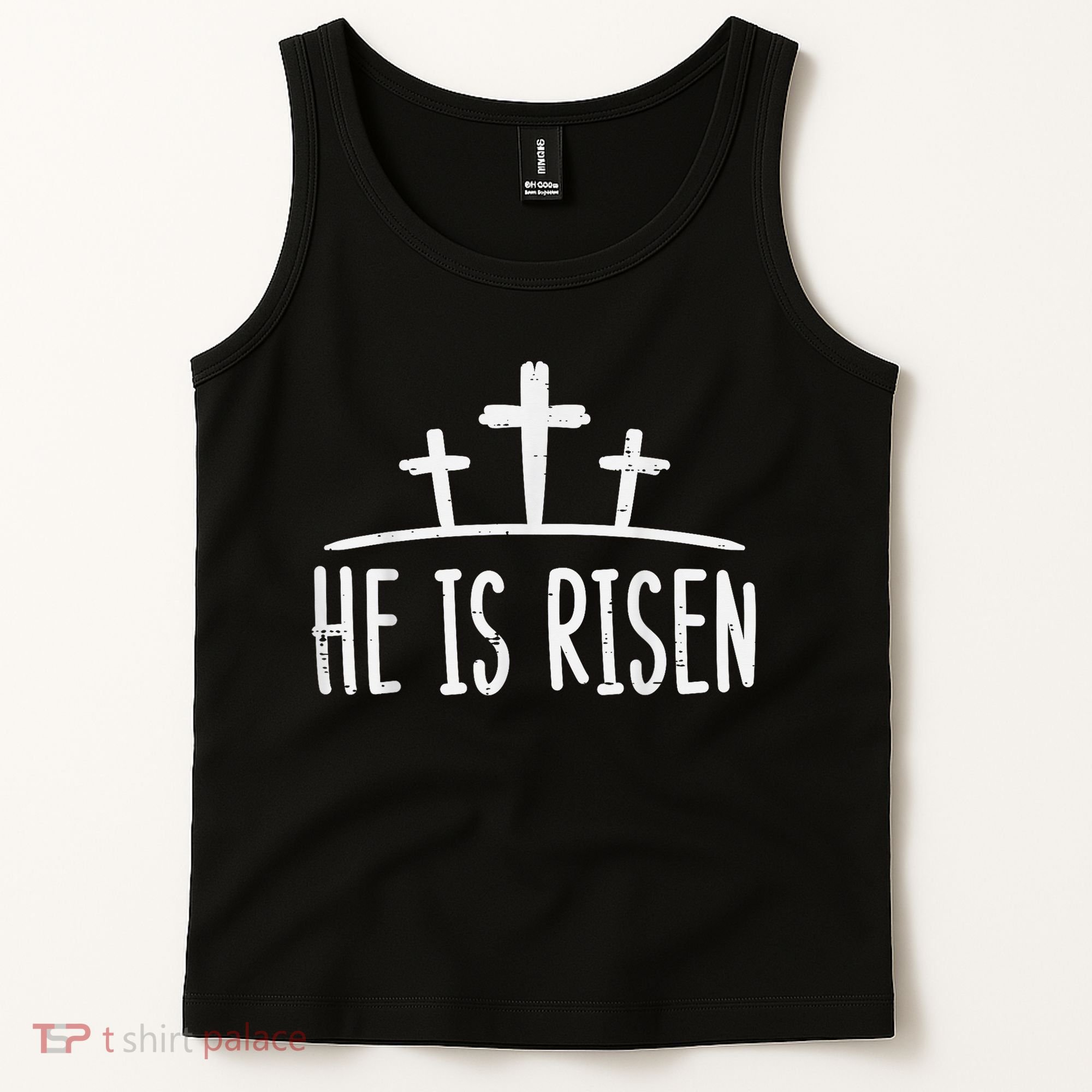 Easter He Is Risen Cross Religious Christian Tank Top