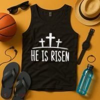 Easter He Is Risen Cross Religious Christian Tank Top thumb 4