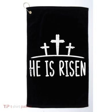 Easter He Is Risen Cross Religious Christian Golf Towel