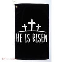 Easter He Is Risen Cross Religious Christian Golf Towel thumb 0